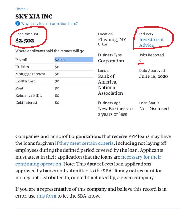 夏春风正式成为钻石王老五！
2020年8月买了椅子之后，夏的老婆和夏打离婚。刚刚4月6日，裁判离婚成立。
未来的亿万富翁霸道总裁夏春风可以凭雄厚实力迎娶更年轻漂亮的媳妇啦👏
另外，夏春风的公司SKY XIA INC疫情期间申请到PPP贷款$2502，用于避免“裁员” 。
该公司职员两名，从事行业为：投资顾问😂