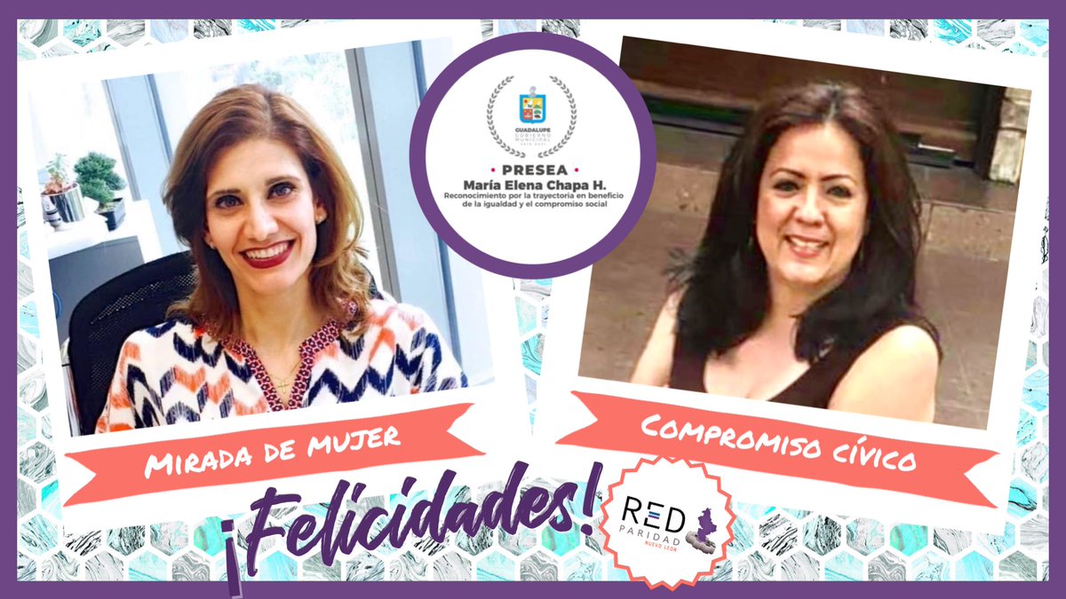 Nos congratulamos de que el <a href="/municipiodegpe/">Guadalupe Gobierno Municipal</a> otorgue la presea #mariaelenachapa a <a href="/Eusebia82465175/">Eusebia Gonzalez Gonzalez</a> y <a href="/doctoratrevinyo/">Dr. Rosa Nelly Trevinyo-Rodriguez</a> 🥇🙋🏻‍♀️🥇🙋🏻‍♀️

¡Muy merecido! 🙌🏻🙌🏻🙌🏻
¡Estamos muy orgullosas de ustedes! 🌟✨💫

#mujeresqueinspiran💃🏻
#orgullodenl😎
#paridadnl📢