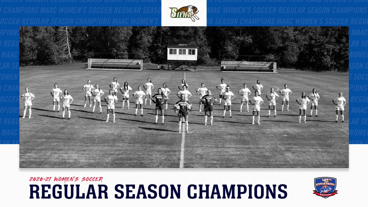 MetroConfSports's tweet photo. MAAC Regular Season Title ✅

@SienaWSoccer capture the 2020-21 Women's #MAACSoccer Regular Season 🏆

📰: https://t.co/m9tAW25dS7

#MAACSports | #MAAC40 https://t.co/ADwg40qkf9