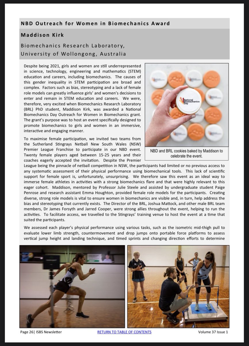 ISBSOFFICIAL's tweet photo. Happy @BiomechanicsDay !!! 

Check out a great NBD event for women organized by @MaddyKirk4 @BRLUOW which is featured in our current #ISBSNewsletter https://t.co/kH6dmGF7y6 https://t.co/V3wUy14XAE