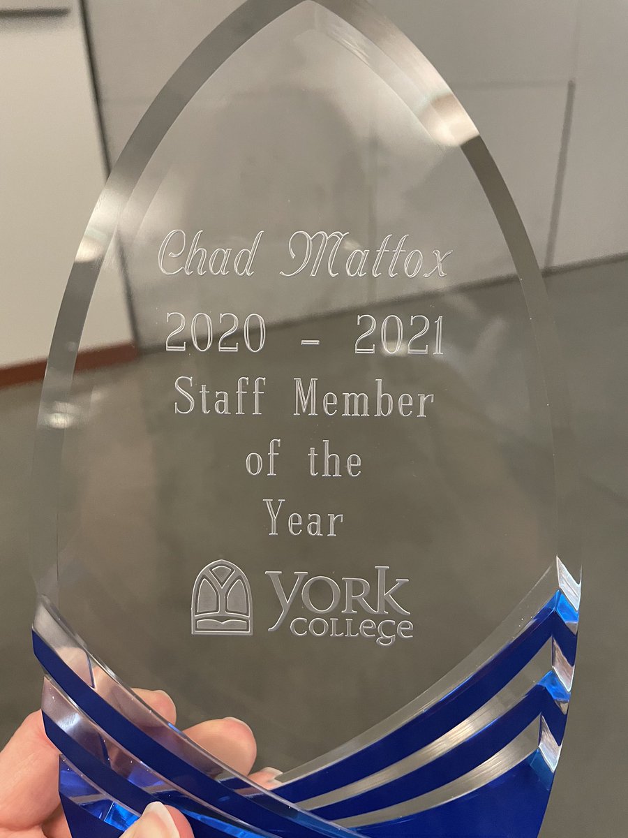 chad_mattox's tweet photo. Honored to receive the YC staff member of the year award! There were many others deserving of this award but I am very appreciative for winning this. Proud to represent YC and the men’s wrestling program. We will continue to build a program that YC can be proud of. Go Panthers! https://t.co/NMY2ypeJQd