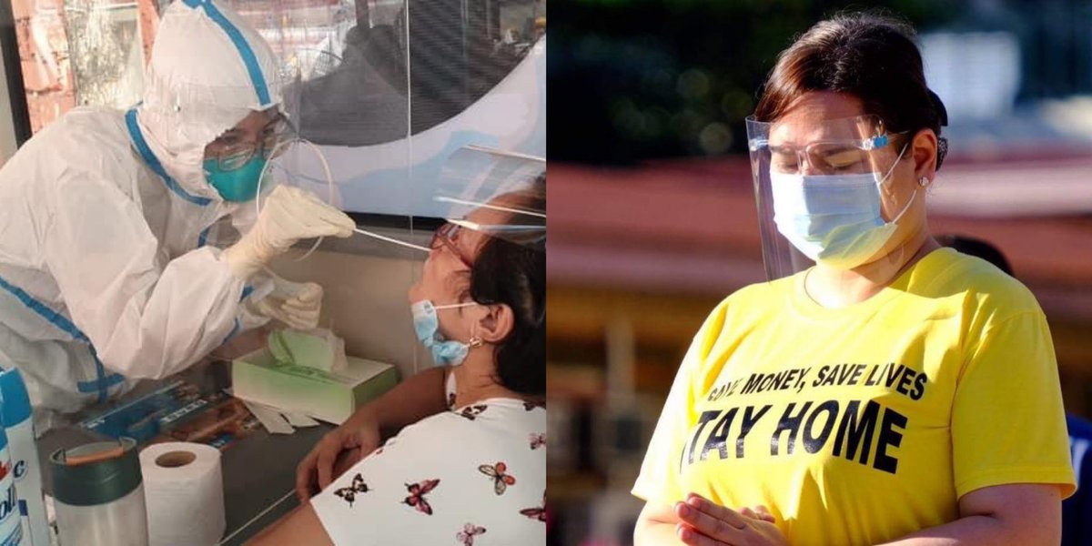 GerryCacanindin's tweet photo. A tale of two daughters. One flies to Singapore amid the surge of COVID-19 infections in the PH. The other volunteers to be a swabber in her Mom’s mass testing initiative. Kaya pala Run Sara Run yung campaign tagline nung isa ano? https://t.co/XPBZG4vmA4