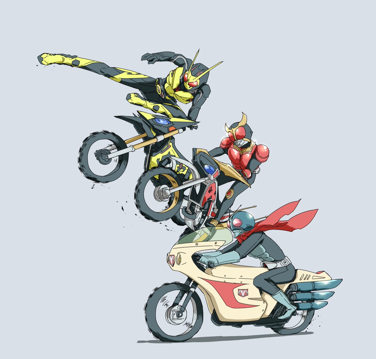 「#仮面ライダー生誕50周年
#KamenRider50th 」|ないつきプラーナ強制排出補助機構付初期型のイラスト