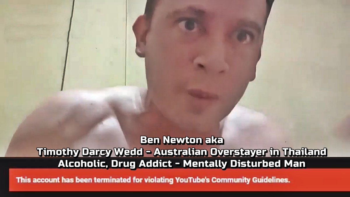 IWillNotBeSil12's tweet photo. #Thailand #Bangkok @ScottMorrisonMP #Australia Ben Newton aka Timothy Wedd, mental health patient, alcoholic, drug addict refuses to leave #Thailand https://t.co/Hs7aDcpJpS begs for drinks on #YouTube @YouTubeCreators Banned x 6 off Youtube, self-harming Live on Youtube. WARNING! https://t.co/7f7ItyoeWR