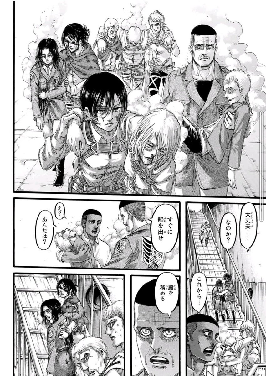 Ky Aot Key 進撃の巨人振り返りカウントダウン 最終話まで あと1 5日 懐古 島を守るため心臓を捧げるフロックらイェーガー派と地ならしを食い止め世界を救うために戦うアルミン達はかつての仲間同士で血を流し合う そしてファルコの巨人化 マガトらの