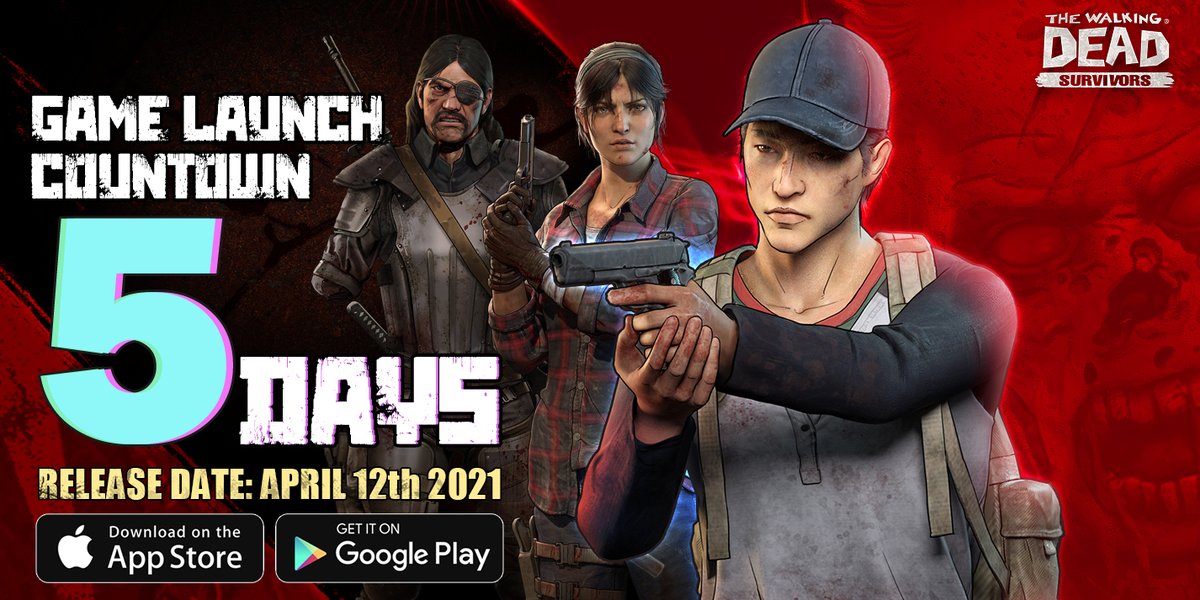 5-day COUNTDOWN event! 😍
TWD: Survivors will be available on April 12th!

Rewards: 1k Rubies + 24h Shield*1 + Name Change Card*1
Winners = RT/10
To enter: Follow us and RT #TWDSurvivors + In-game Name + Region
Before: 11/04 23:59 UTC

Pre-register now: twds.elex.com