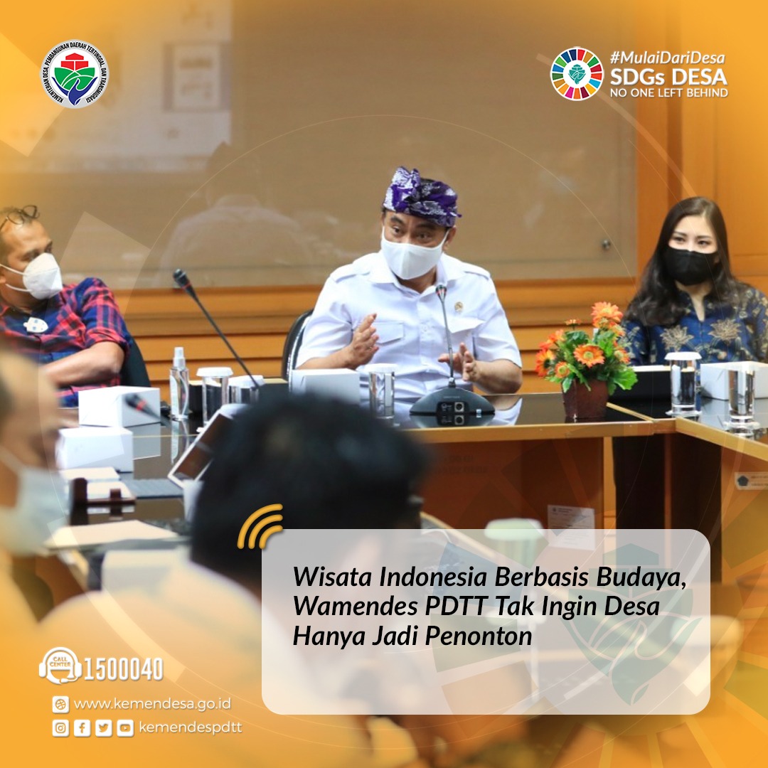 Wamendes PDTT Budi Arie Setiadi <a href="/budimuni98/">budi arie setiadi</a> mengatakan, desa-desa di Indonesia harus terlibat dalam pengembangan pariwisata di setiap daerah. 

Menurutnya, pengembangan pariwisata Indonesia adalah berbasis budaya, yang sebagian besar ada di perdesaan.

#SDGsDesa
#MulaiDariDesa
