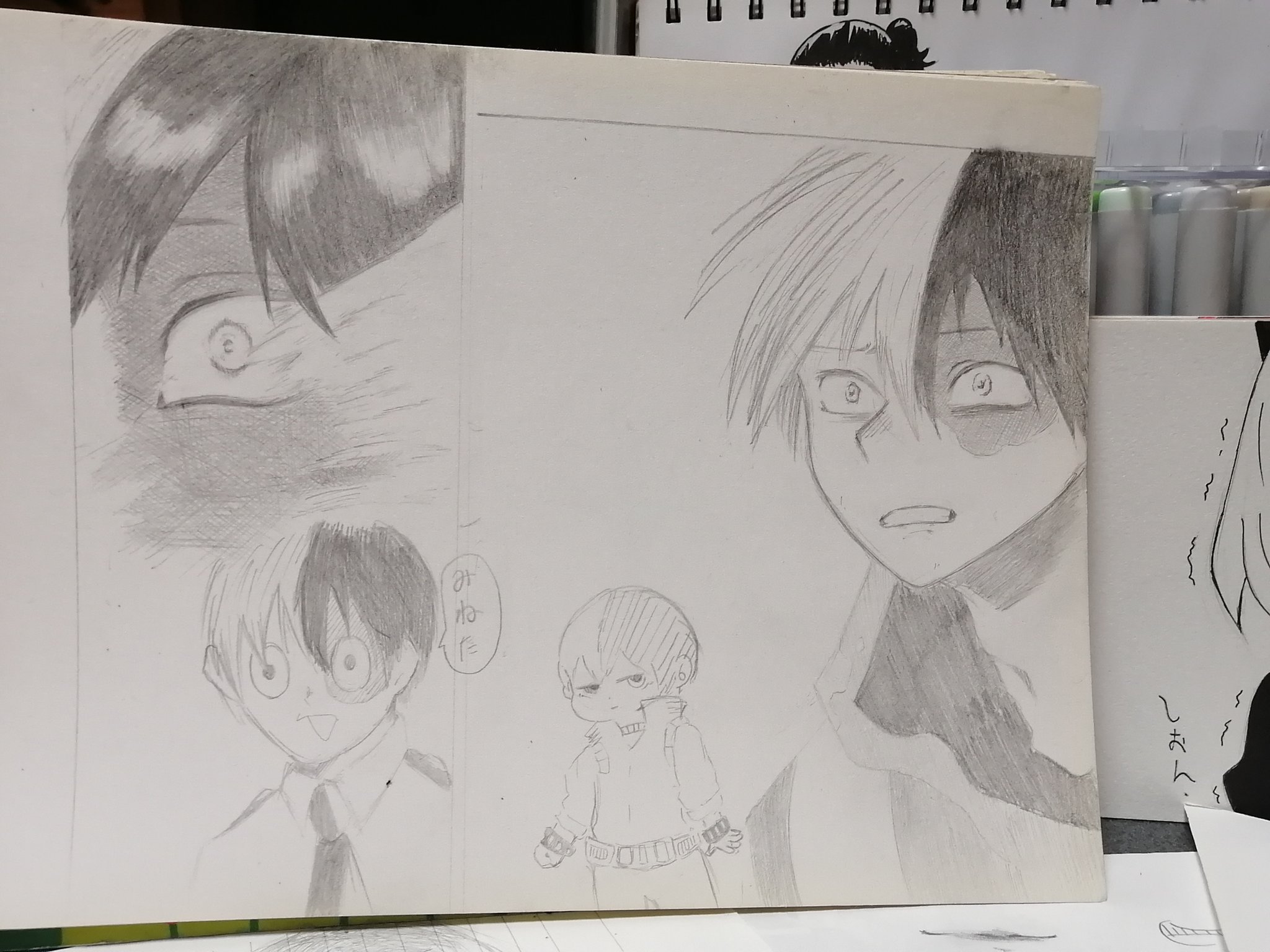 تويتر Sakura على تويتر 轟くん描いてみました カッコイイ よね 緑谷から なりたい自分になっていいんだよ って言われたシーンです 間が気になったので 轟くんの可愛いイラストも描いてみました イラスト 僕のヒーローアカデミアイラスト 僕のヒーロー
