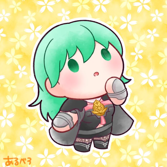 新しいアイコン。クロードくんの三つ編みを眺めてる時のミニベレスちゃん