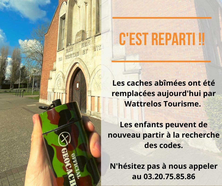 C’est reparti!! 🙌
Après les problèmes du week-end, toutes nos caches ont été vérifiées.  La chasse aux œufs organisée avec la <a href="/Wattrelos/">Stéphane Wattrelos</a> peut reprendre 😊. #geocaching
