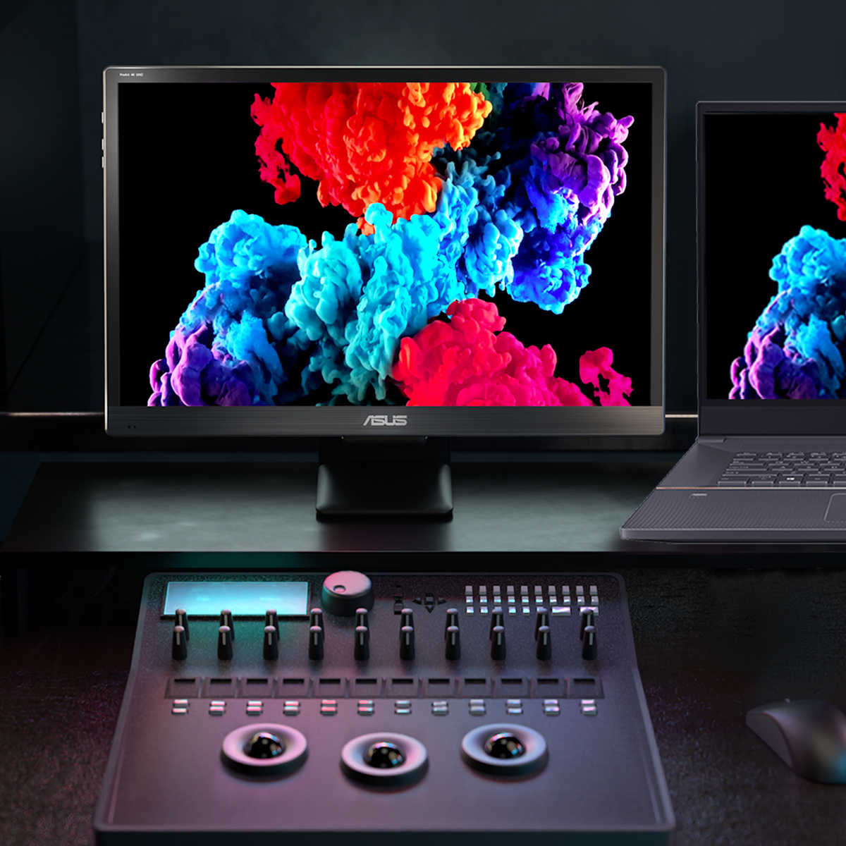 ASUSph's tweet photo. Set up a portable editing &amp; grading system for a new world! #ProArtDisplay PQ22UC is the ideal remote work solution. A Professional Portable Monitor with 4K HDR OLED True 10-bit color depth, Dolby Vision certified, 2 USB-C ports, and comes with its stand. https://t.co/TwHG4mnvhC