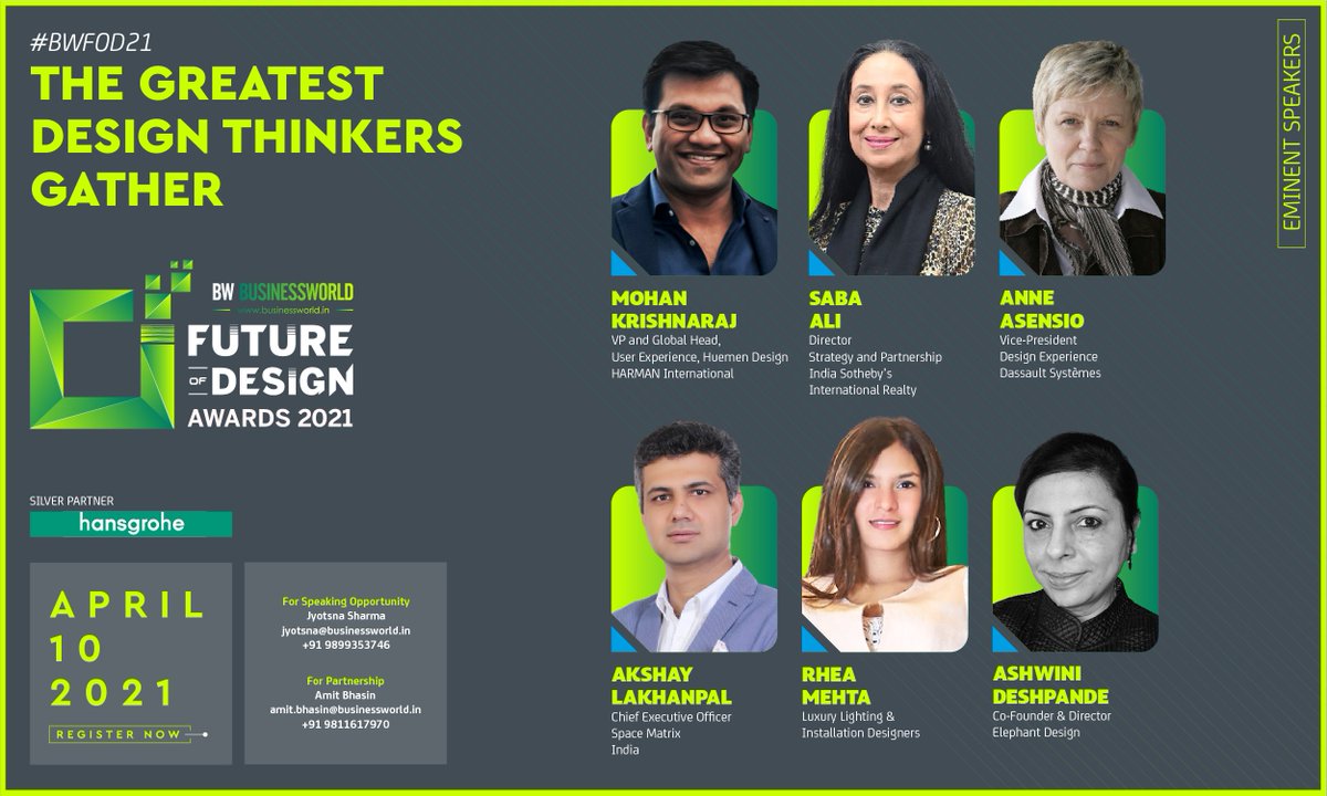 BW Businessworld (@bwbusinessworld) on Twitter photo <a href="/BWBusinessworld/">BW Businessworld</a> focuses on design for a sustainable world. Watch live as The greatest design thinkers gather at one place only at #BWFOD21.
Register now and hear the Industry Experts
Date: April 10, 2021
Link: bwevents.co.in/bw/future-of-d…
<a href="/anuragbatrayo/">Anurag Batra</a> @Jyotsna_off <a href="/BWBusinessworld/">BW Businessworld</a> focuses on design for a sustainable world. Watch live as The greatest design thinkers gather at one place only at #BWFOD21.
Register now and hear the Industry Experts
Date: April 10, 2021
Link: bwevents.co.in/bw/future-of-d…
<a href="/anuragbatrayo/">Anurag Batra</a> @Jyotsna_off