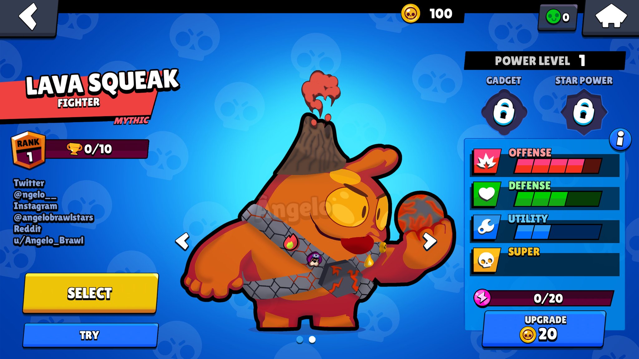 Angelo Read The Fixed On Twitter Lava Squeak Skin Idea Follow Brawlstars Brawlstarsart Brawlart - brawl stars squeak skins ideas