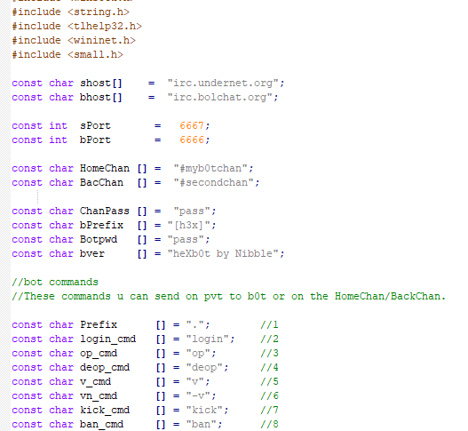 There is nothing more satisfying than reading malware source code and finding these gems:

1. Rubilyn Rootkit (proof-of-concept) giving a shoutout to <a href="/nullsecuritynet/">nullsecurity</a> and <a href="/TheGruq/">The Gruq</a> 
2. A botnet which, in clear text, wants to use popular IRC server Undernet as a C2 server