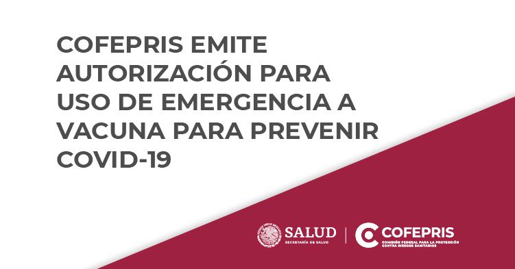 COFEPRIS emite autorización, para uso de emergencia a vacuna contra COVID-19 COVAXIN con un 81% de eficacia.