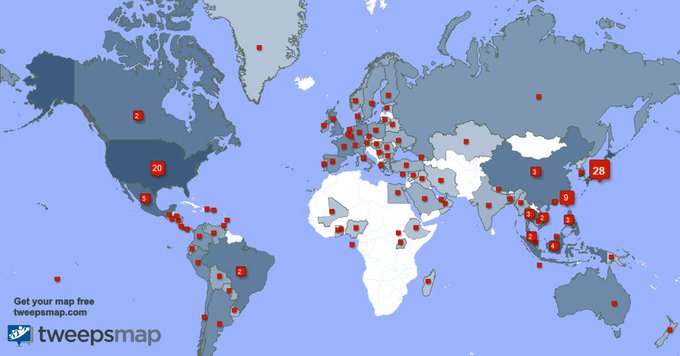 My followers live in Japan (28%), USA(20%)... Get your free map: https://t.co/0WCipVi9xj 