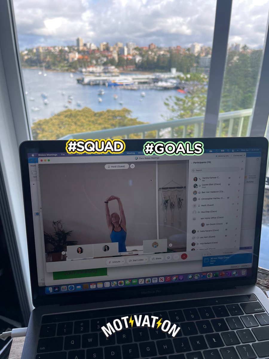 VarshaKanwar's tweet photo. “Yoga is the journey of the self, through the self, to the self." #FlexibilityFlow 30 mins Yoga with Heidi Horne thanks to @CiscoANZ People & Communities in partnership with @Bupa. #WeAreCisco #LifeOnWebex #MindfulnessMatters #HealthIsWealth #YogaInspiration https://t.co/nLUcSE9Wqr
