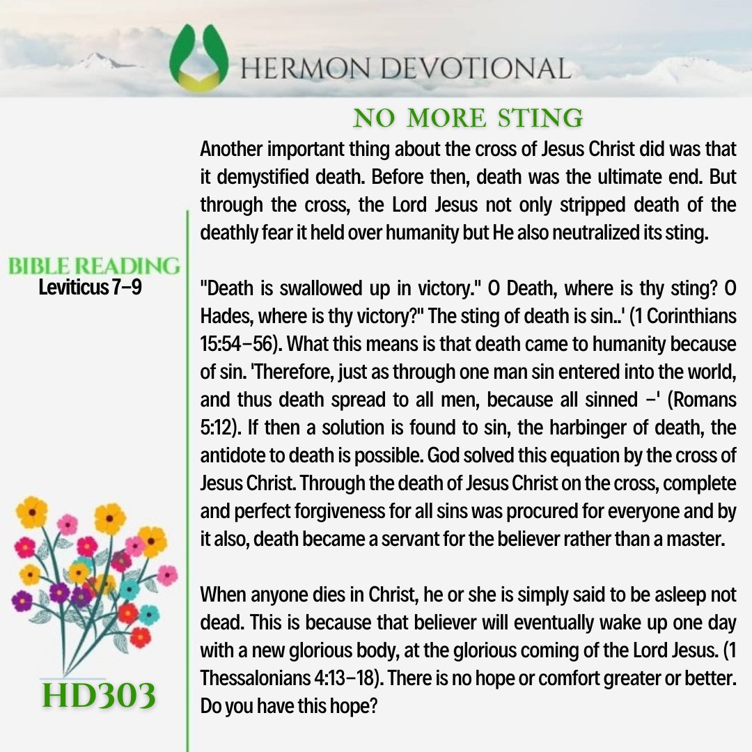 PNikemefuna's tweet photo. NO MORE STING
#hermondevotional
#nomorestring
@HermonCentre https://t.co/ogkfAWaPIx