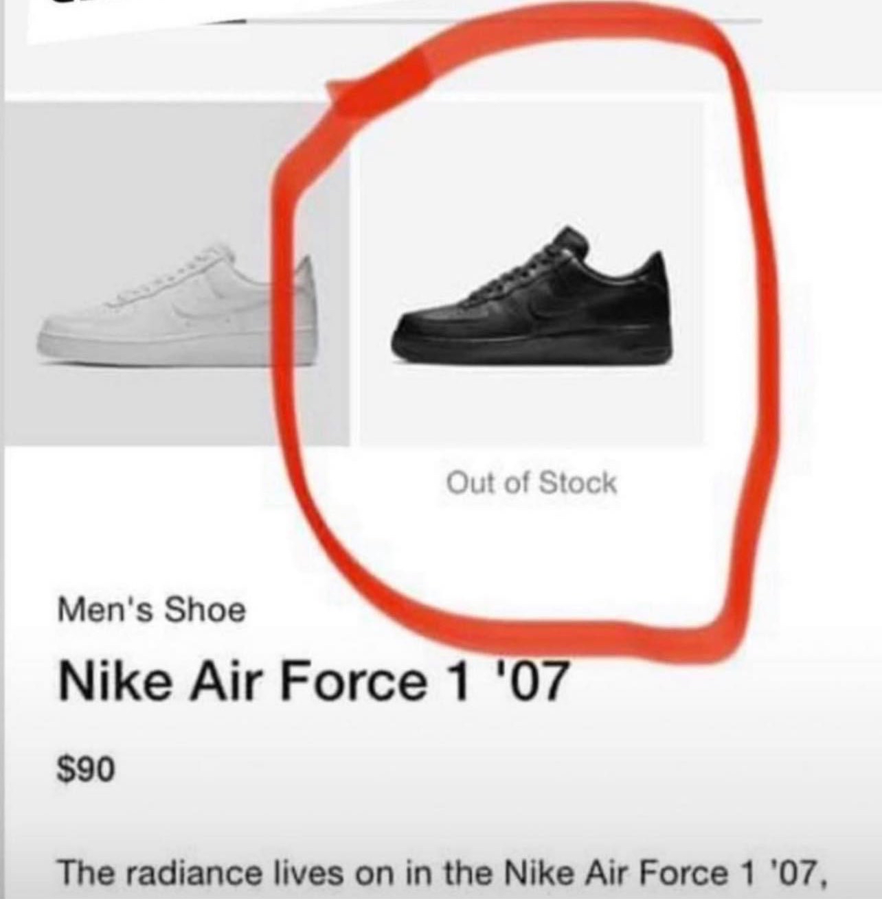 Air force 1 sold out hotsell