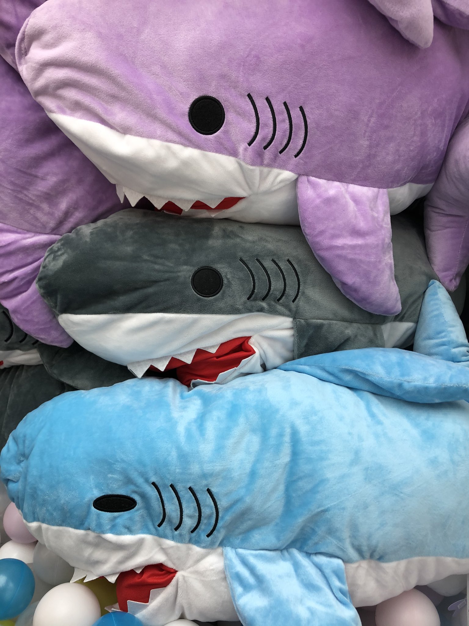 タイトーステーションイオンモール釧路昭和 新景品 只今くったりホオジロザメ超big2 入荷致しました タイステ イオンモール釧路昭和 ホオジロザメ