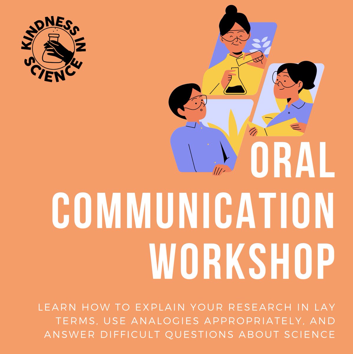 kindscientists's tweet image. We are so excited for our Oral Communication #scicomm workshop next Monday! Learn how to better communicate your research and science to the public. And best of all, this session is followed by morning tea supplied by @telethonkids. 

eventbrite.com.au/e/kindness-to-…