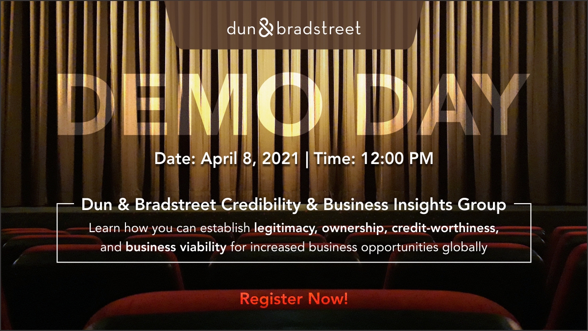 DNB_India's tweet photo. Last Call for the Dun &amp; Bradstreet Demo Day!

Learn how our #credibility reports can help you enhance your company's visibility in the #global market!

- Establish credibility

- Get listed on the Dun &amp; Bradstreet #Data Cloud

Register here: https://t.co/k98jRilo91

#GrowWithDNB https://t.co/8AHXrJxFrf