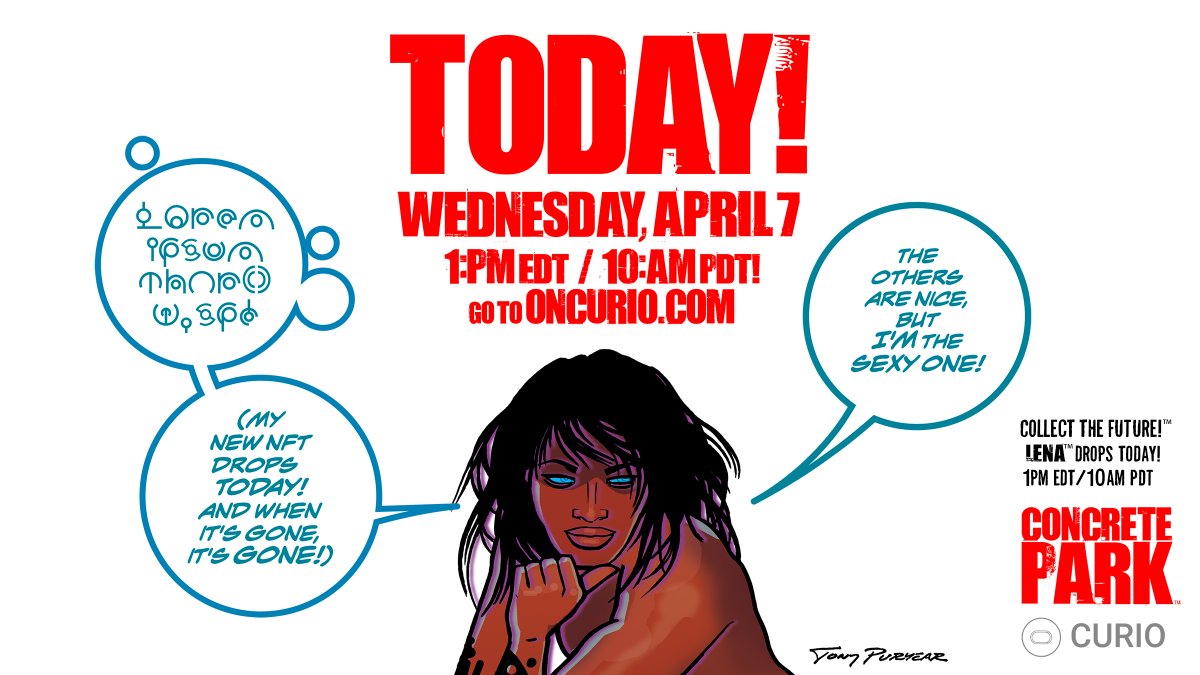 Today! Our second Concrete Park NFT goes on sale at exactly 1PM EDT! The first one sold out in 60 seconds flat! Got to oncurio.com and get yours! Sign up for updates @curionft Collect The Future™! #NFTs #curionfts #concretepark