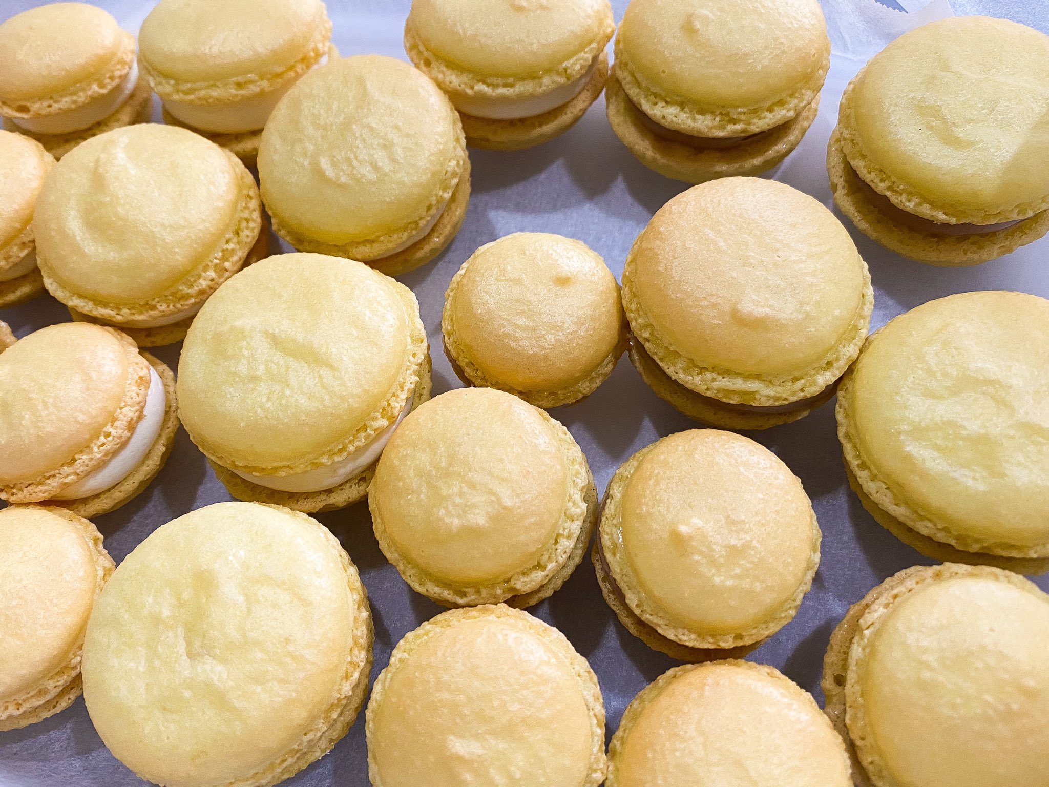 Patisserie Lune Nacree 秋田県大館市 ハチ公小径 少し大きすぎましたが シュークリームの試作です まだクリームは詰めていません 当店の シュークリーム はクッキーシューにする予定です あと バタークリームを作って マカロン を仕上げ