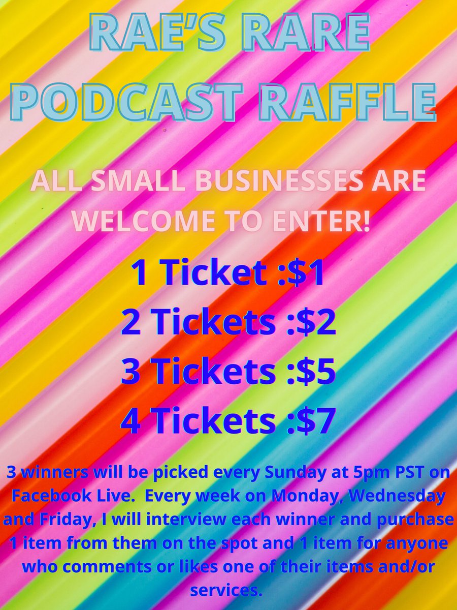 PodcastRae's tweet photo. Raffle going up ! Get your tickets today! Send all money to $RARECK CashApp . https://t.co/T2t43YXtCg