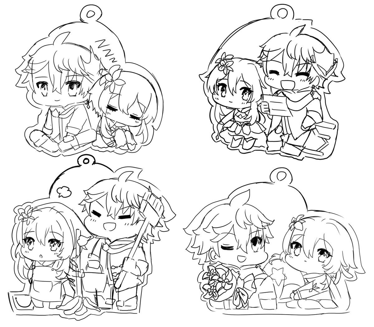 lol i hope i can finish this asap :') since last month i want to try make some keychains of this two cutie :') dunno if it's possible or not 🤔🤔🤔 