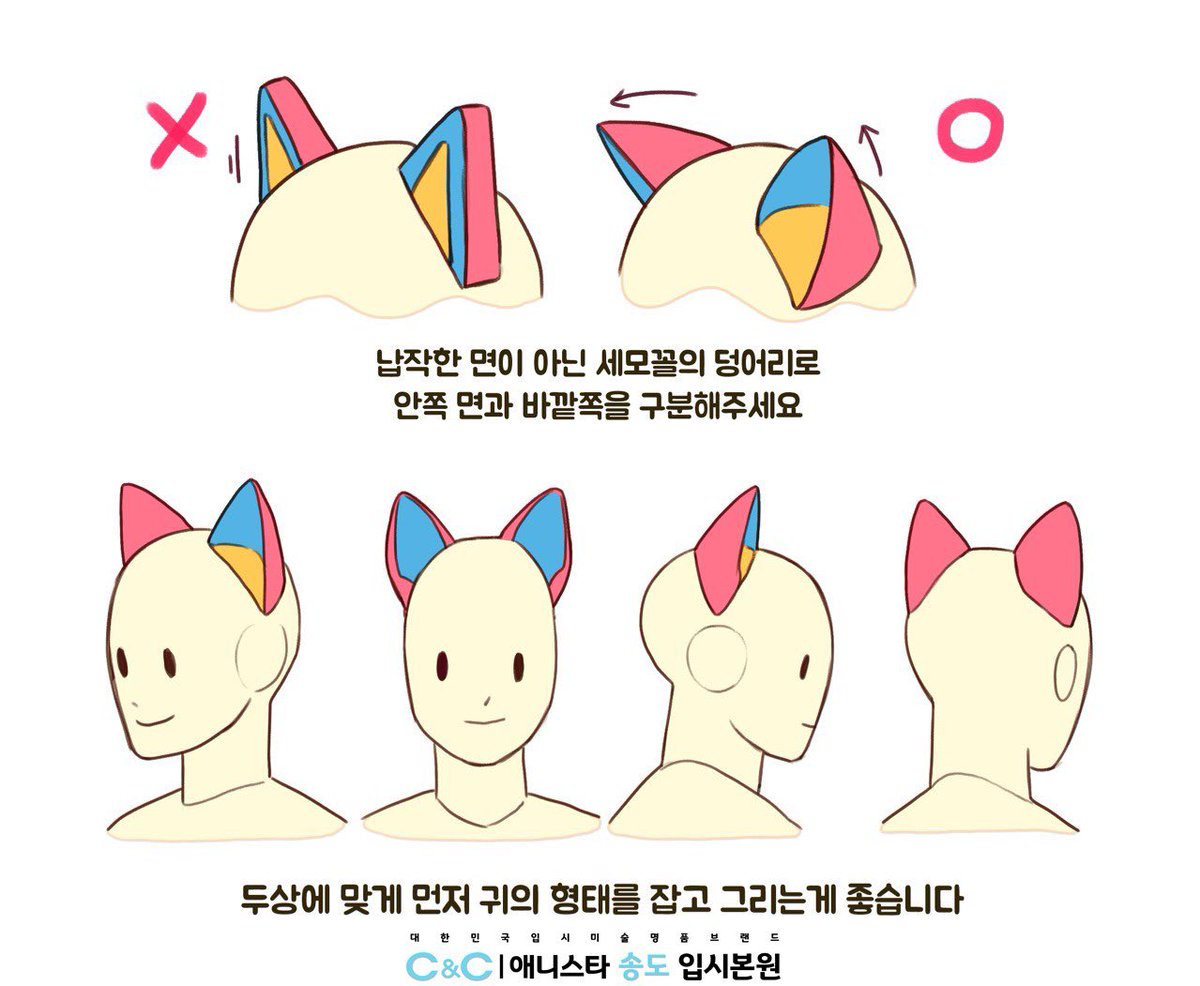 동물귀그리기_강좌_팁 송도씨앤씨_애니스타입시본원👍 . . . #송도애니스타입시본원 #동물귀 #동물귀그리기 #귀그리기 #강좌  #클립스튜디오 #포토샵그림 #인천만화학원 #칸만화 #상황표현 #웹툰, image size:1200x986