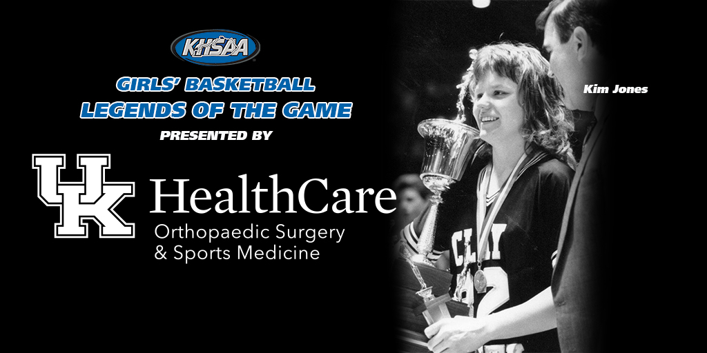 KHSAA's tweet photo. Clay County, led by Kim Jones’ 24 points, outlasted Clark County 48-44 in three overtimes to win the 1989 Sweet 16® championship. Jones, the tournament MVP, had 25 points in Clay County’s 49-46 semifinal victory over Manual.

#KHSAALegends
#khsbkg

@uk_ortho https://t.co/lqqBqm9QgU