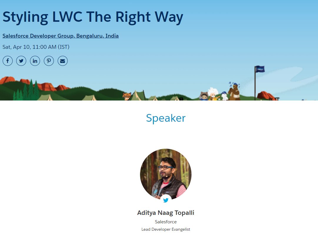 sfdgblr's tweet image. Did you know that style inheritance is different from style cascading, and that Shadow DOM allows some styles to pass through it?
And yeah our Rockstar is going to talk about this topic Aditya Naag Topalli
Don&apos;t miss this weekend at 11 AM :)
RSVP Here: lnkd.in/gsGcm86