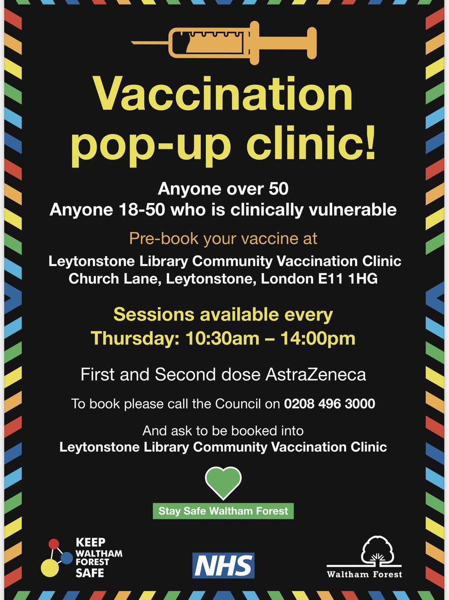 Labourstone (@labourstone) on Twitter photo Don’t forget <a href="/wfcouncil/">Waltham Forest Council</a> weekly- Thursday- #VaccinationClinic in #LeytonstoneE11 Library. <a href="/CannHallCllr/">Cann Hall Councillor</a> <a href="/CannHallCllr/">Cann Hall Councillor</a> <a href="/RedLionL/">Red Lion Leytonstone</a> <a href="/loves_local/">Leytonstone Loves Local</a> <a href="/StJohnsE11/">St John's Leytonstone</a> <a href="/Leytonstoner/">Leytonstoner</a> @MPSLeytonstone @FillyBrook <a href="/SolvaySociety/">Solvay Society | Brewery & Taproom</a> <a href="/Costa_at_Marios/">Costakis Costa</a> <a href="/theatreofwine/">Theatre of Wine</a> <a href="/stoneminimarket/">Stone Mini Market</a> <a href="/TheStoneSpace/">Stone Space Gallery</a> Don’t forget <a href="/wfcouncil/">Waltham Forest Council</a> weekly- Thursday- #VaccinationClinic in #LeytonstoneE11 Library. <a href="/CannHallCllr/">Cann Hall Councillor</a> <a href="/CannHallCllr/">Cann Hall Councillor</a> <a href="/RedLionL/">Red Lion Leytonstone</a> <a href="/loves_local/">Leytonstone Loves Local</a> <a href="/StJohnsE11/">St John's Leytonstone</a> <a href="/Leytonstoner/">Leytonstoner</a> @MPSLeytonstone @FillyBrook <a href="/SolvaySociety/">Solvay Society | Brewery & Taproom</a> <a href="/Costa_at_Marios/">Costakis Costa</a> <a href="/theatreofwine/">Theatre of Wine</a> <a href="/stoneminimarket/">Stone Mini Market</a> <a href="/TheStoneSpace/">Stone Space Gallery</a>