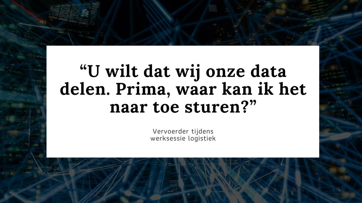 👉Stuur je data naar DEFLog! 

Onderstaande vraag was aanleiding om de neutrale datahub te gaan bouwen. Lees het hele verhaal hier: bit.ly/2PEK3mE