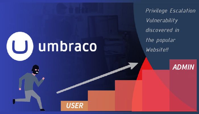 secure_blink's tweet photo. CMS Umbraco discovered a vulnerability allowing users to escalate privileges to Admin
Details: https://t.co/epeDnwVdC8
#Umbraco #Vulnerability #privilegeaccess #SecureBlink https://t.co/ON05x0gUKF