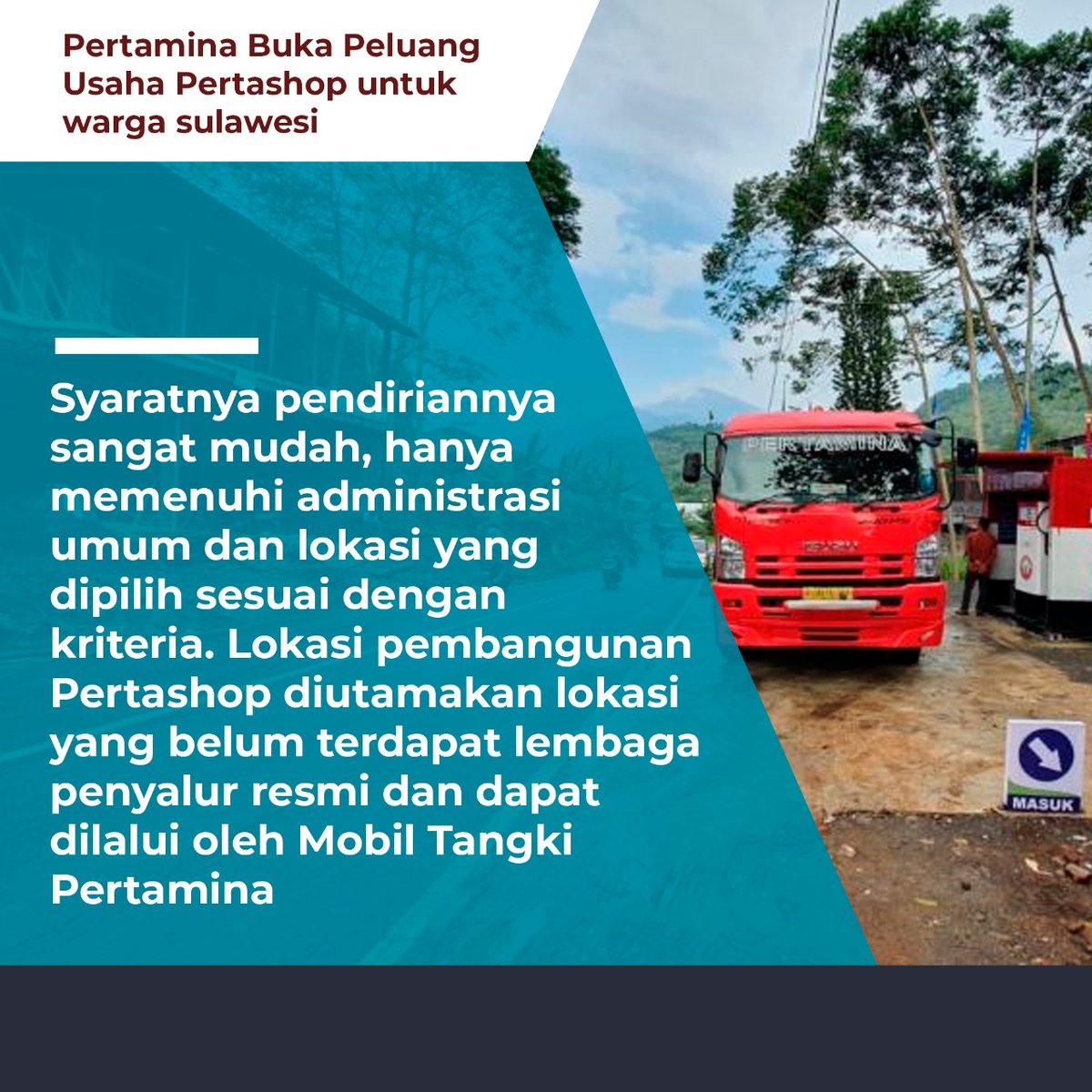 Milamariamey's tweet photo. Pertamina buka peluabg usaha pertashop unk warga sulawesi, melalui fasilitas kredit usaha rakyat (KUR).
#pertamina https://t.co/fQWAakqm5M