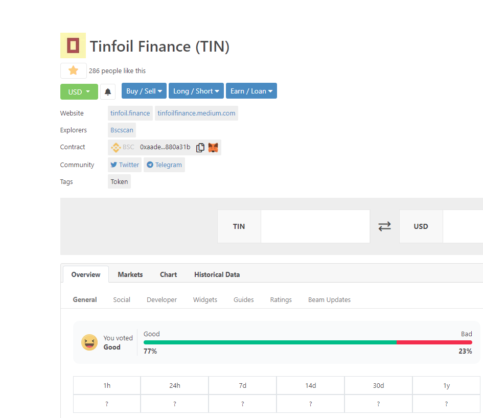 DefiCrazy's tweet photo. A good project under $BSC name $TIN @TinfoilFinance listed on @coingecko. This vastly simplifies #Yield aggregating, reduces gas fees, and enables individuals of all ranges of #DeFi experience and available capital to benefit from the process.

https://t.co/WR7gxBrKOW https://t.co/MYlFIcdxqS