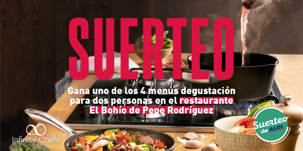 🎉#SuerteoALDI ¡Consigue uno de los 4 menús degustación para dos personas en El Bohío de Pepe Rodríguez!
 
1. Sigue nuestra cuenta✔️ 
2. Menciona a un amigo o amiga✨  

Además, haz retweet y❤️ para que sepamos cuánto te gustaría que fuera tuyo.

Participa del 07/04 - 13/04