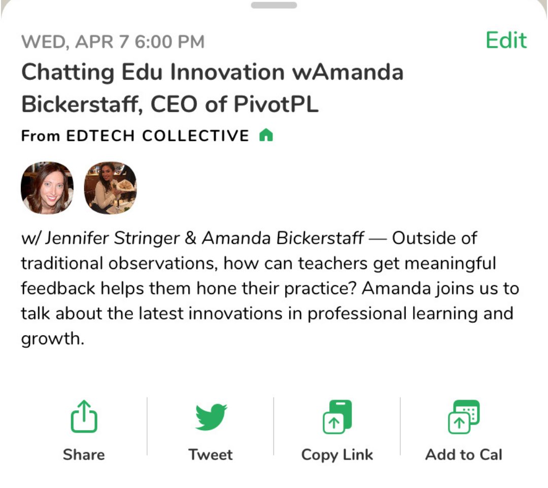 Square_32's tweet photo. Join us on @joinclubhouse tonight at 6pm ET as we explore the latest innovations in prof learning, the power of feedback, and more with self-described ๐คdata nerd, @Amanda_datanerd from @Pivot_PL! ๐๐ See you there!
#edtech #education #edtechmarketing #k12educators #clubhouse https://t.co/WGQ5q8szBP