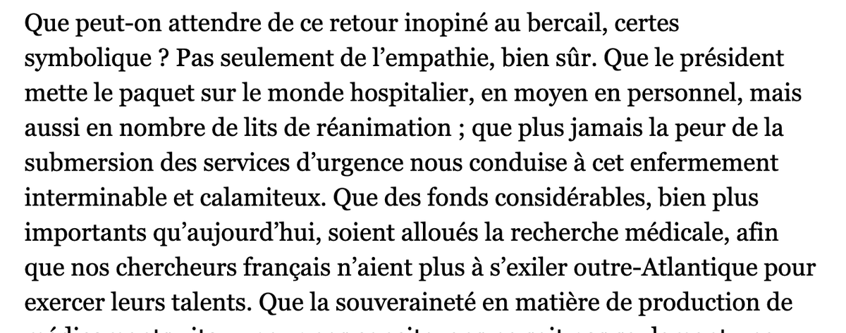 22/ Macron, contrairement aux grands chefs d'Etat, ne travaille pas à un mythe: c'est un produit du marketing politique qui, en Zélig, se déguise pour paraitre dans une mise en scène permanente. C'est une (grande) surface de projection, vide de sens.