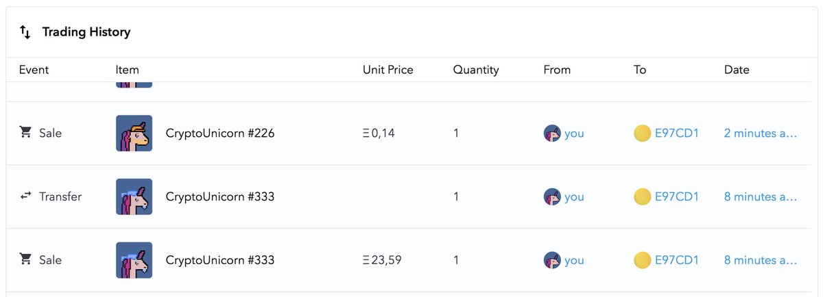 Solf out #CryptoUnicorn #333. Price 23.59 eth ($46.500)
 opensea.io/assets/0x495f9…