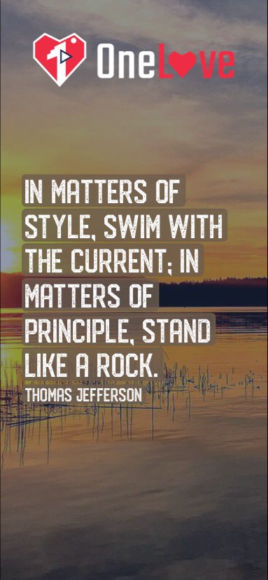 OneLoveDTube's tweet photo. In matters of style, swim with the current; in matters of principle, stand like a rock.
—Thomas Jefferson

@OneLoveDTube is the @DTube_Official rock 

New to DTube and looking for support or guidance? Join the One Love Community ❤️
  https://t.co/UXp4hnFCbP

#DTUBE #Community https://t.co/3wX72Q6Dnm