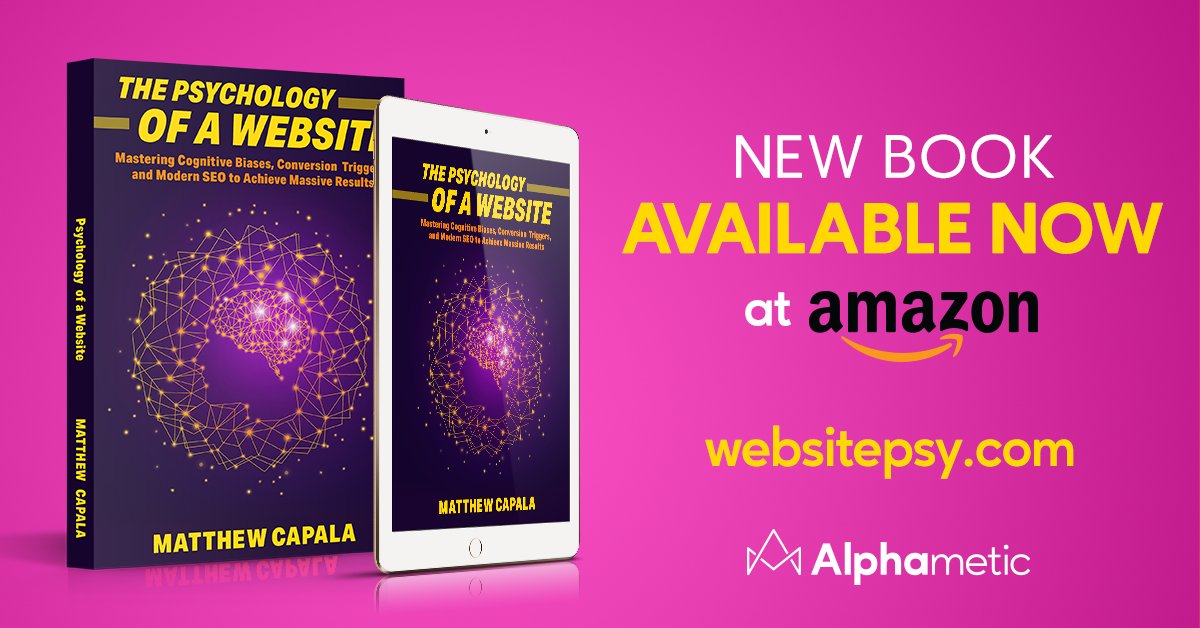 SearchDecoder's tweet image. 🚨It’s finally here! I’m so excited to announce that my book, “The Psychology of a Website,” is now available on Amazon! 🚨

For a limited time, you can get the Kindle version for a discounted price of $2.99. 
Go to WebsitePSY.com and order your book today!
#websitepsy