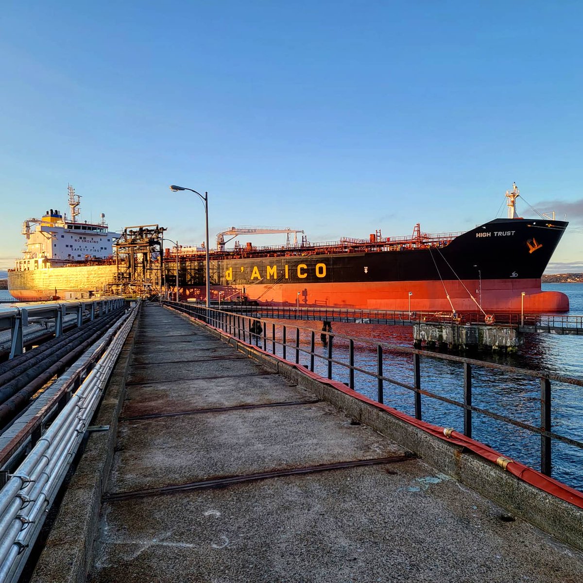 Good day from HIGH TRUST, bound for Baton Rouge.A busy tanker day in @portofhalifax! So far we saw the departure of the HIGH TRUST, the move of the ACADIAN from <a href="/irving_oil/">irving_oil</a> to Imperial #3, and the shifting of ELKE BENE from ⚓ to Irving.#halifax #NovaScotia #marinepilot #canada