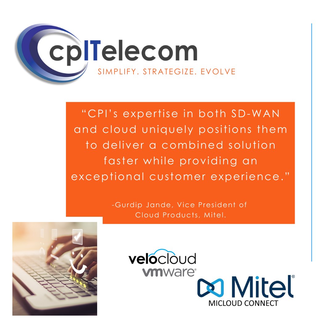 CPITELECOM's tweet image. #cpITelecom is the first and only @Mitel partner to provide #SDWAN solutions to their MiCloud Connect resellers and customers. We offer a fully resilient, quick to deploy and cost effective SD-WAN solution with zero downtime! Learn more: cpitelecom.net #Mitel #Cloud