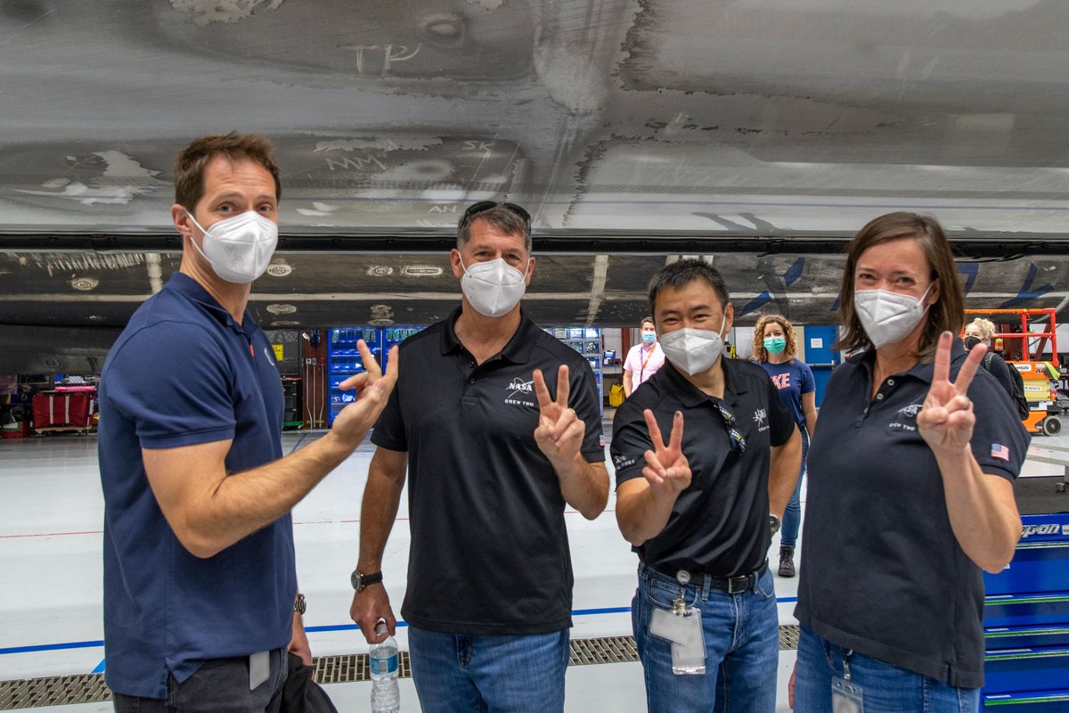 Two weeks ago in Florida we got to see our Dragon capsule and the booster that will get us into space. The best part of these days was meeting the people who work so hard every day to make sure we'll get there safely. THANK YOU for all you do. Honored to be on this team with you.