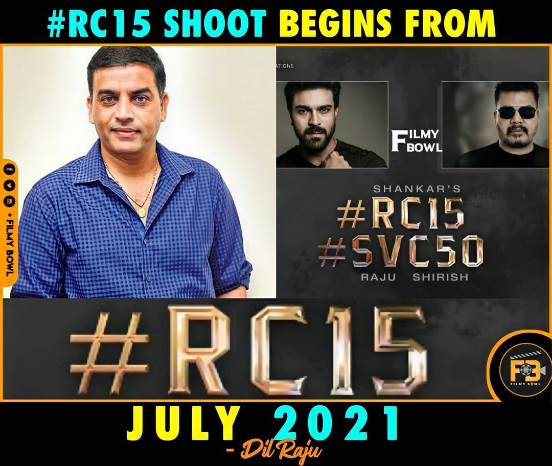 FilmyBowl's tweet image. #RC15 Shoot Begins from July 2021
#DilRaju 

#RamCharan #Shankar #svc50

Follow @FilmyBowl