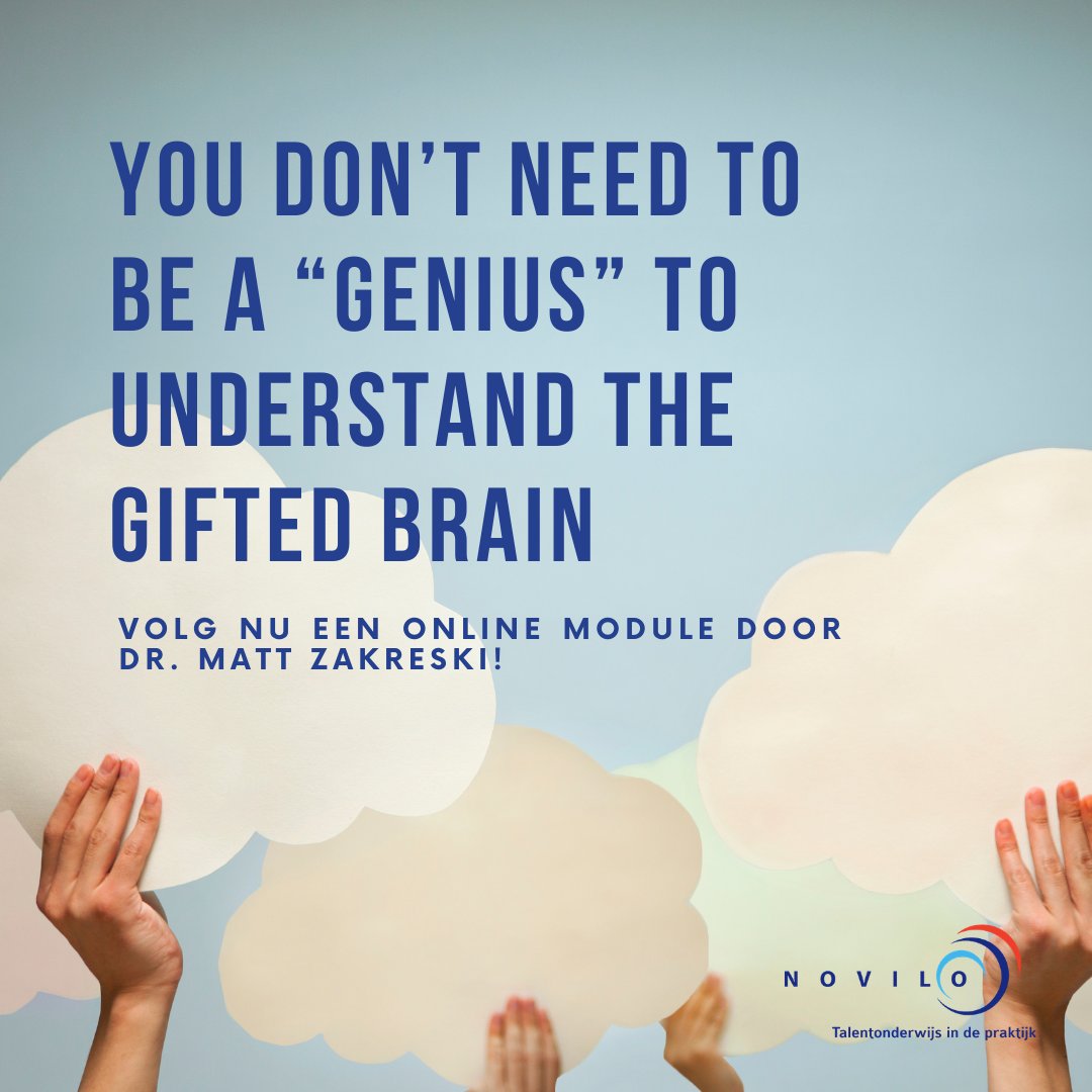 NoviloTalent's tweet image. " You Don’t Need to be a “Genius” to Understand the Gifted Brain"
Volg nu een online module door Dr. Matt! 
ow.ly/ducY50Eehlx