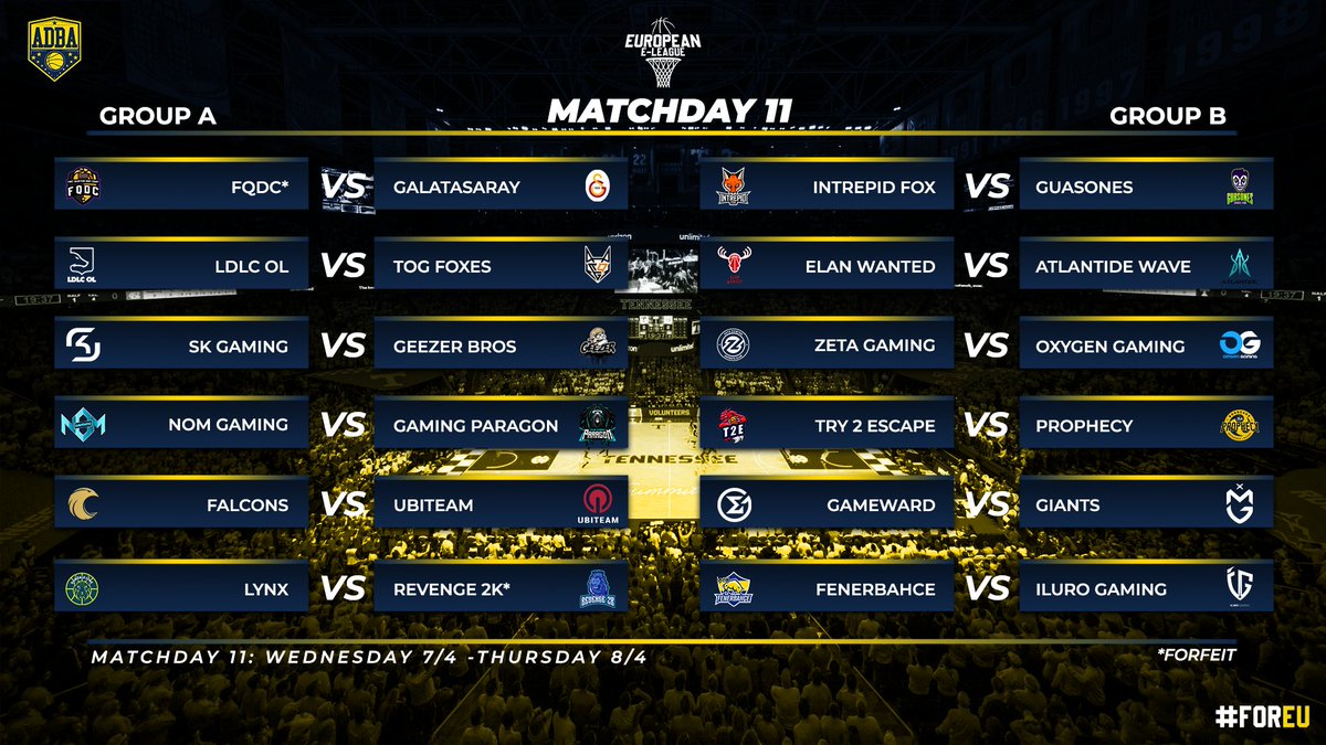 2KRisingStars's tweet photo. The European E-League
---- Matchday 11 ----
#forEU https://t.co/TNBwhiGG3r